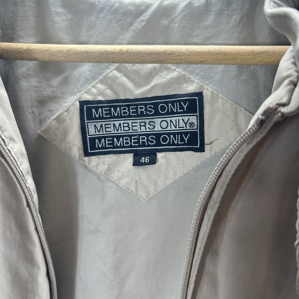Vintage Members Only Tan Windbreaker Jacket Made in Korea 90s Mens 46 - Picture 2 of 8